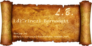 Lőrinczi Bernadett névjegykártya